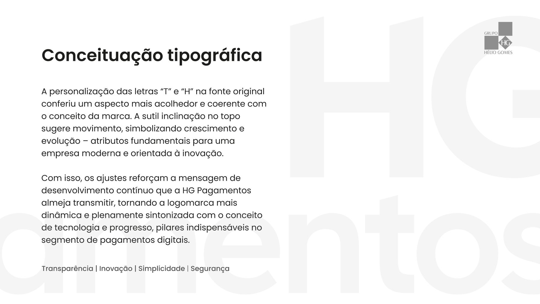 HG Pagamentos typographic concept — customisation of the T and H letters on Lexend